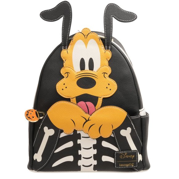 Loungefly Disney Pluto Skellington Glow-in-the-Dark Mini-Backpack - Picture 1 of 8